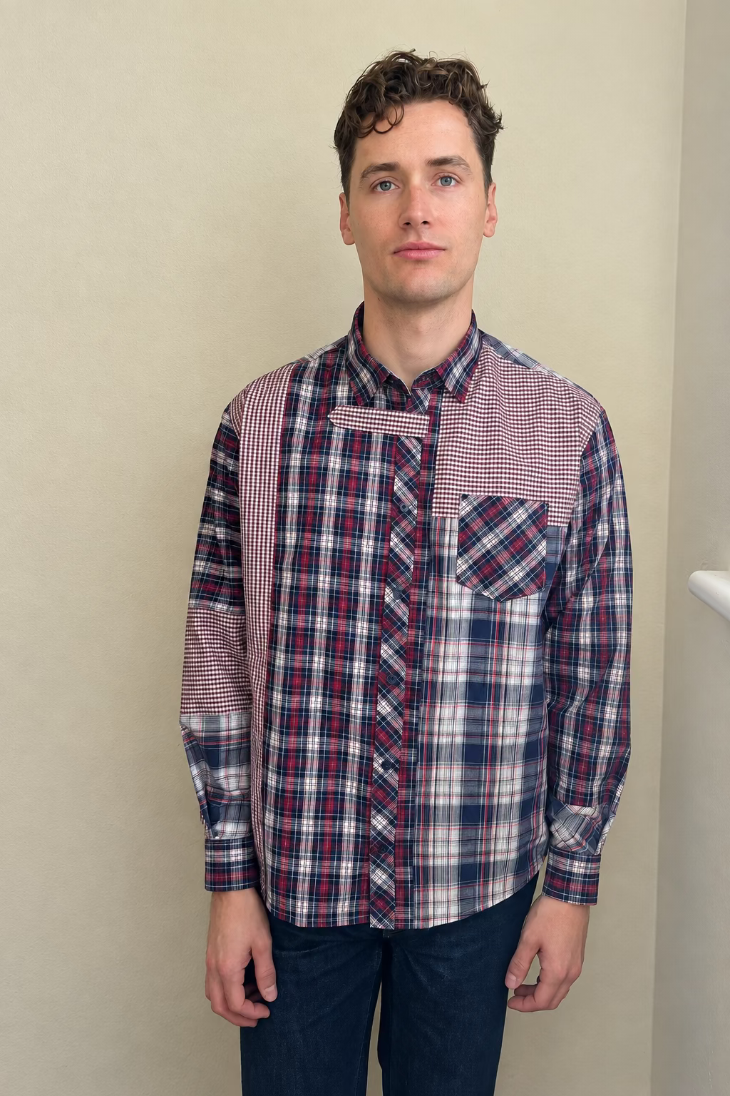 Patchwork Shirt - Red